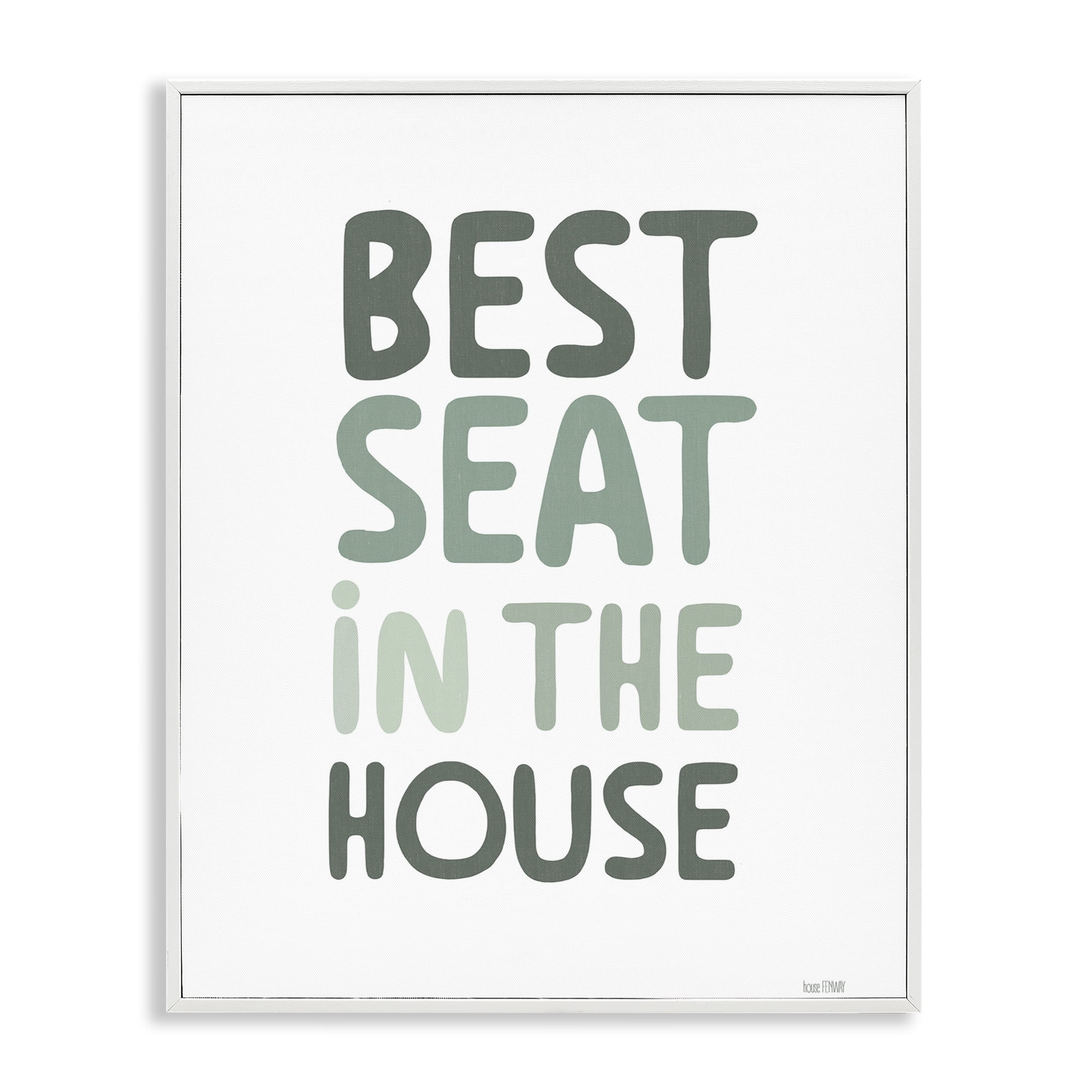 Stupell Industries Green Best Seat in House White Framed Giclee Art, design by House Fenway