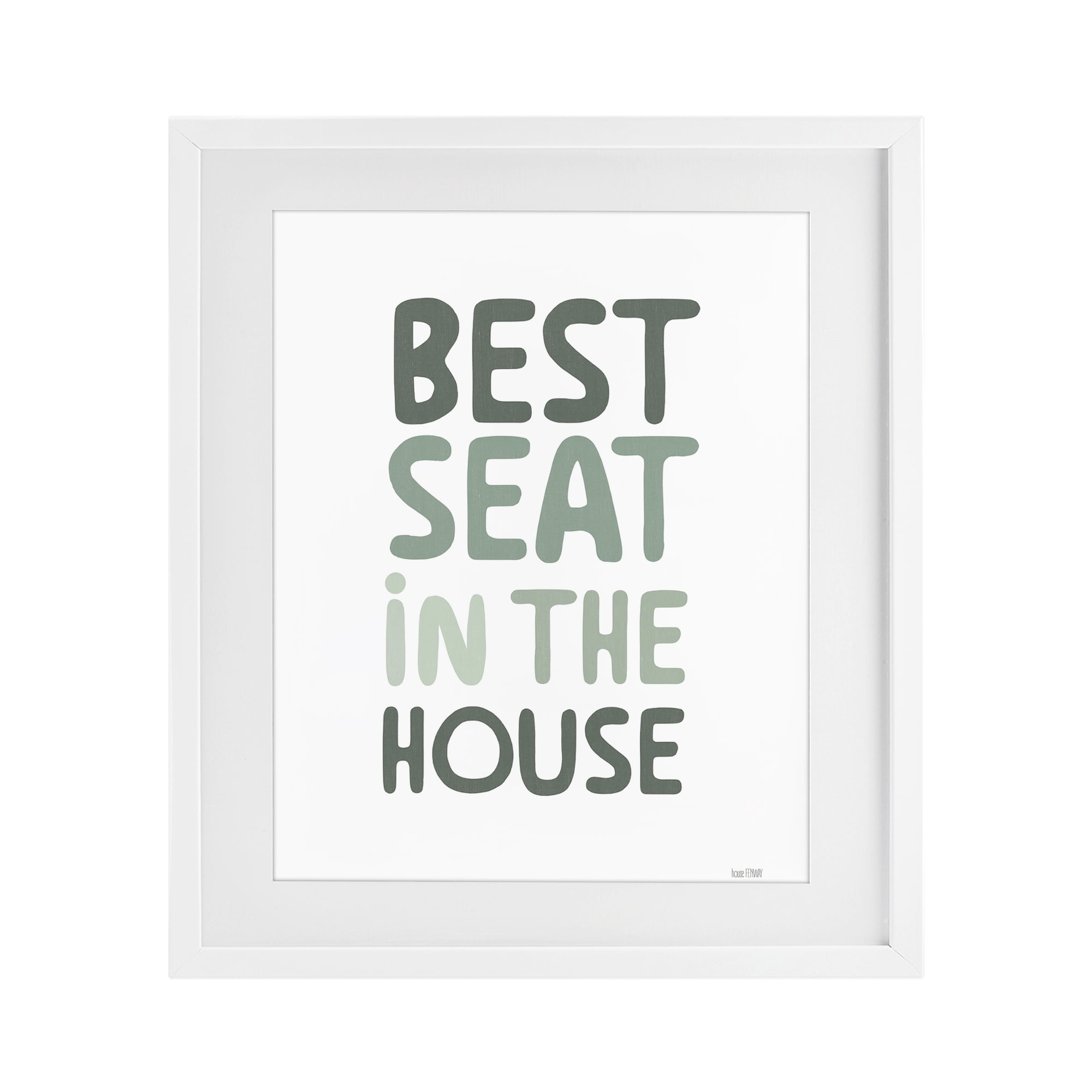 Stupell Industries Green Best Seat in House White Framed Print Under Glass, design by House Fenway