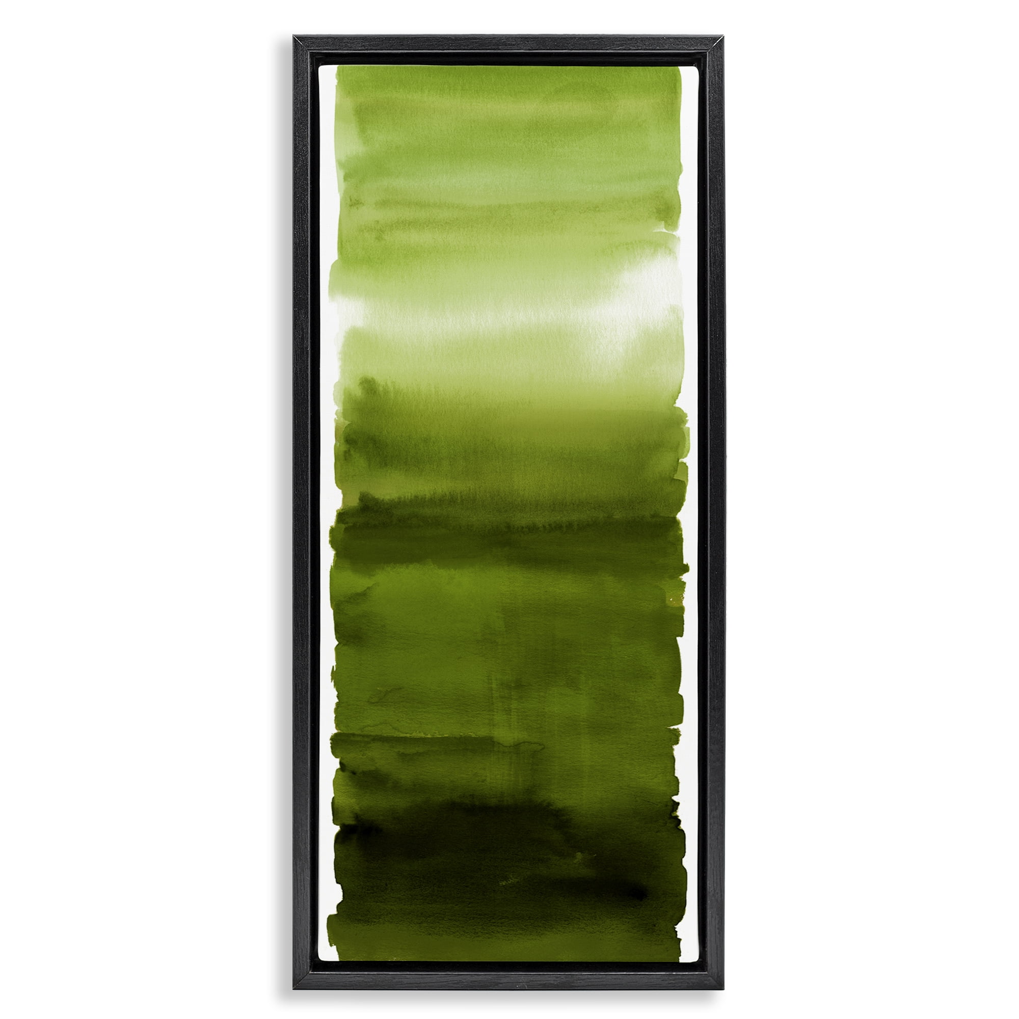Stupell Industries Green Blend Gradient Black Framed Floater Canvas Wall Art, design by Allie Corbin