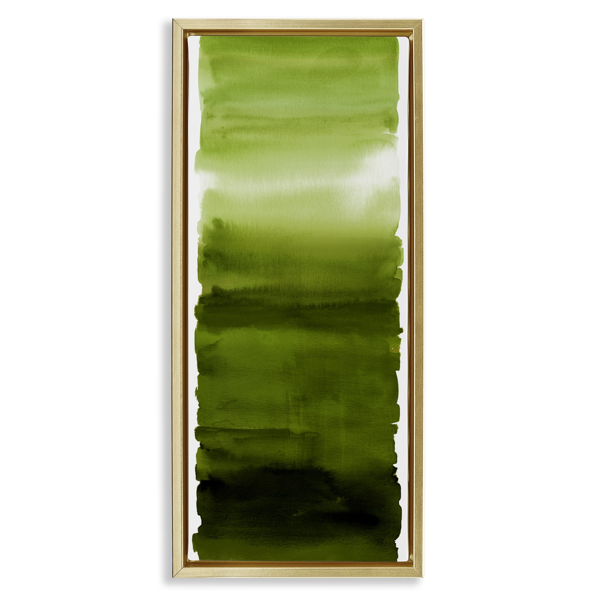 Stupell Industries Green Blend Gradient Gold Framed Floater Canvas Wall Art, design by Allie Corbin