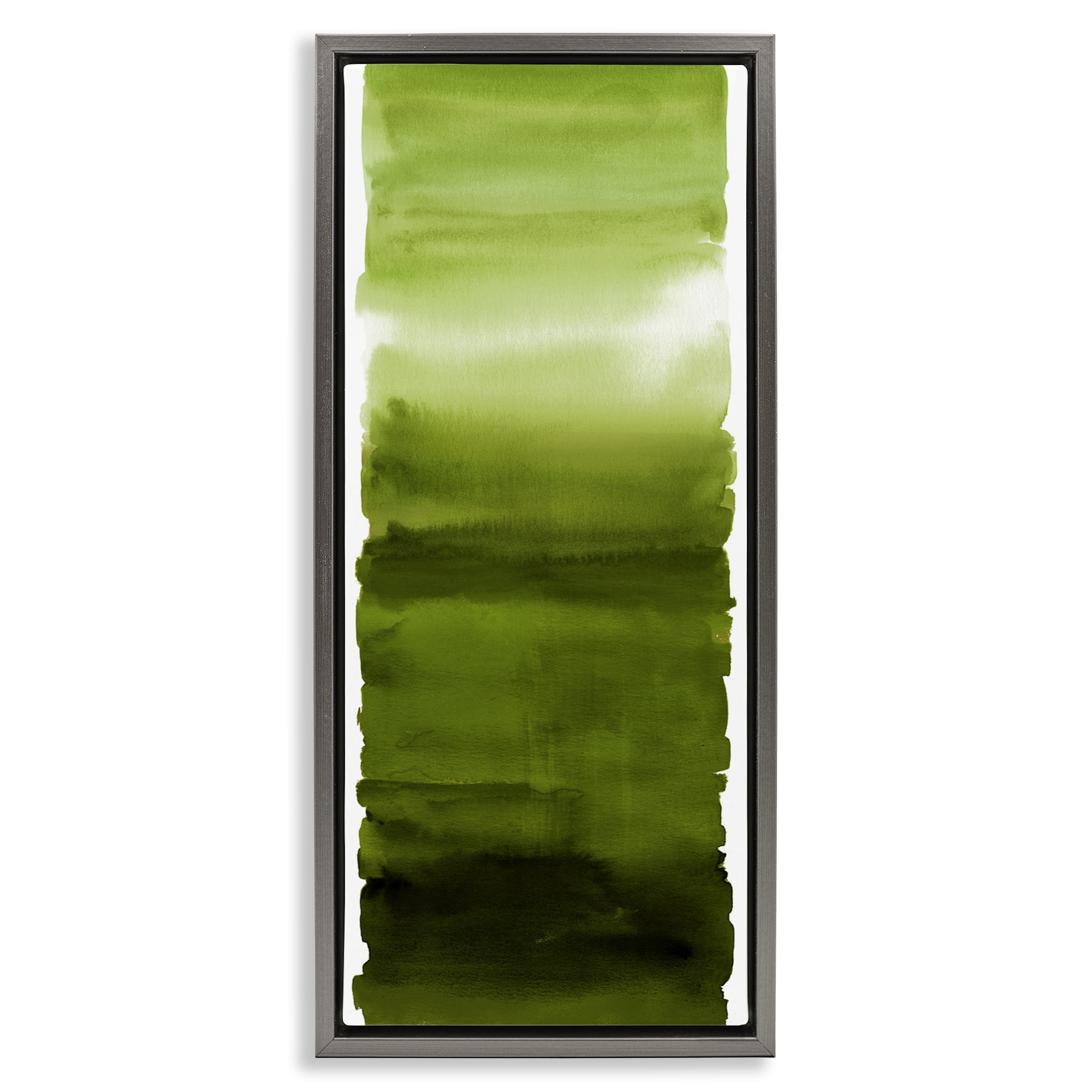 Stupell Industries Green Blend Gradient Gray Framed Floater Canvas Wall Art, design by Allie Corbin