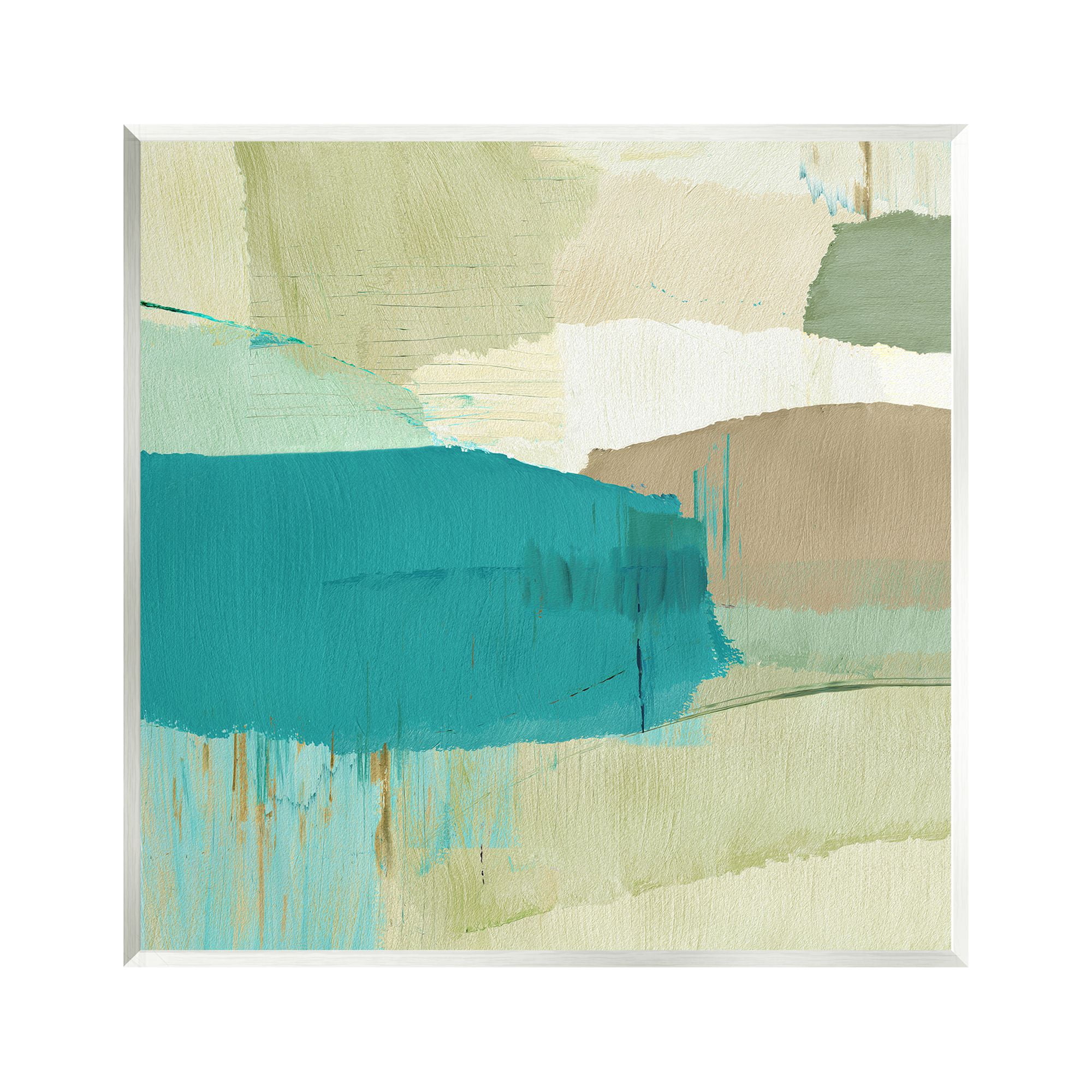 Stupell Industries Green & Blue Abstraction Abstract Painting Unframed Art Print Wall Art, 12 x 12