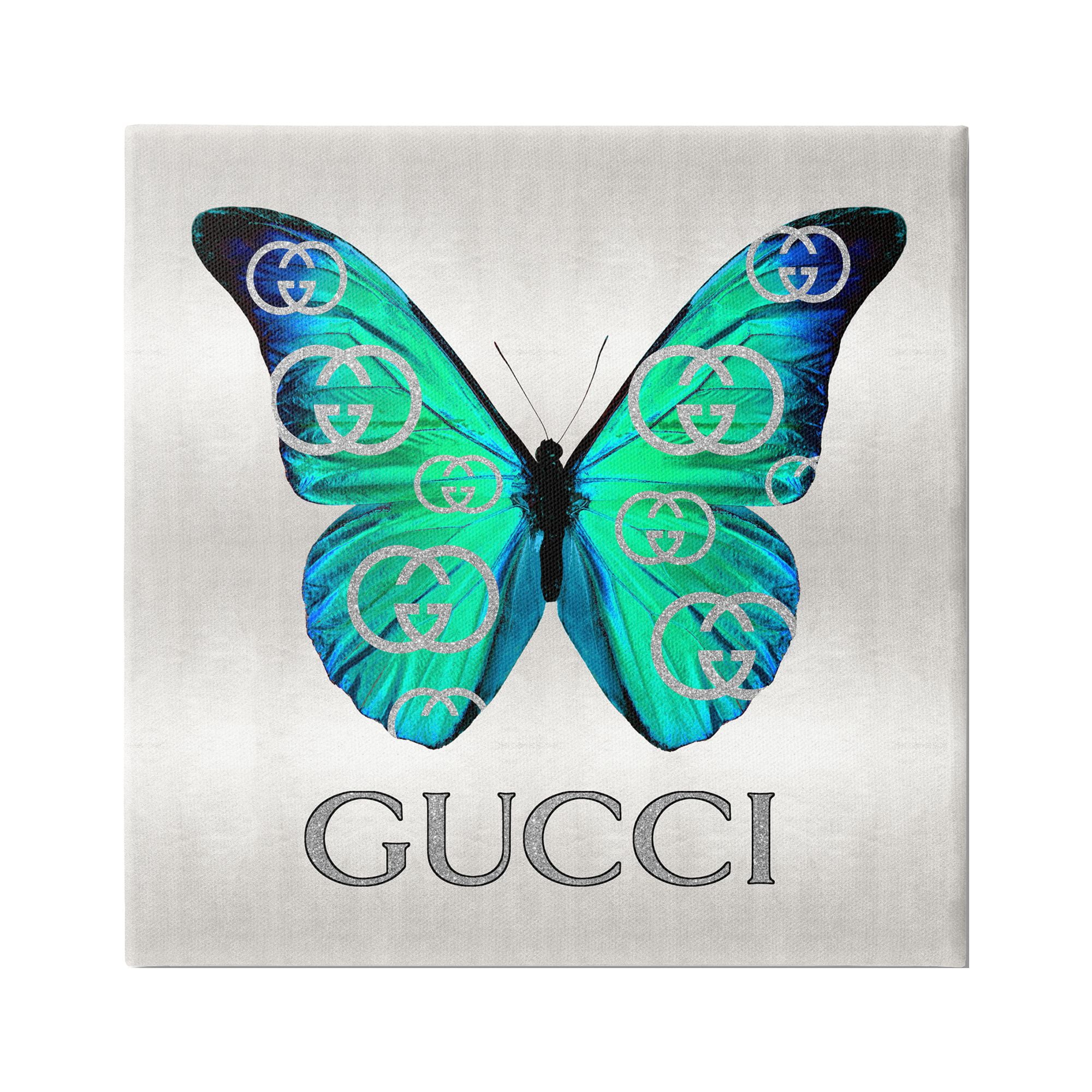 Stupell Industries Green & Blue Butterfly Animals & Insects Painting Gallery Wrapped Canvas Print Wall Art, 17 x 17