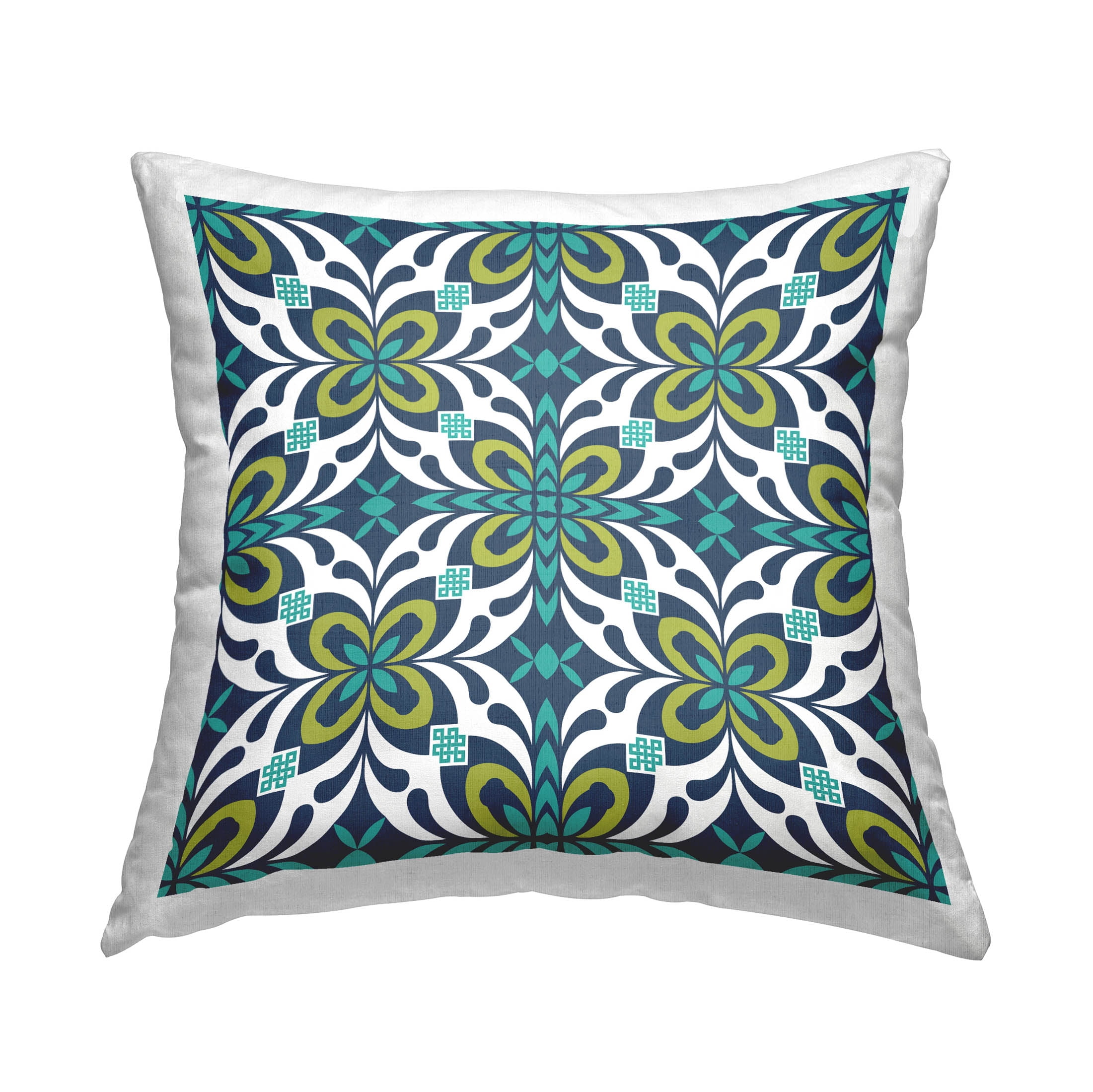 Stupell Industries Green Blue Contemporary Shapes Printed Throw Pillow Design by Geoff Tygert