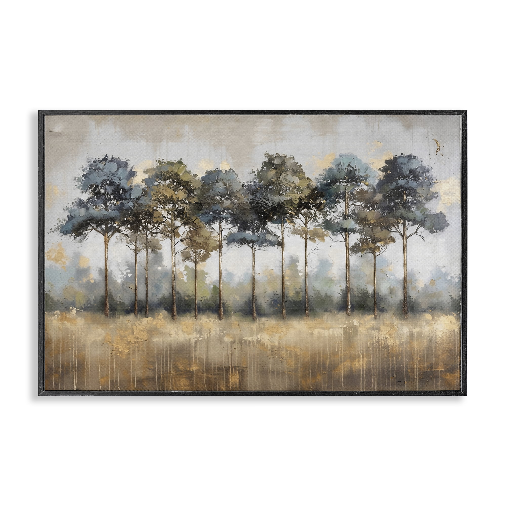 Stupell Industries Green & Blue Forest Grove Black Framed Giclee Art, design by Creative Studio