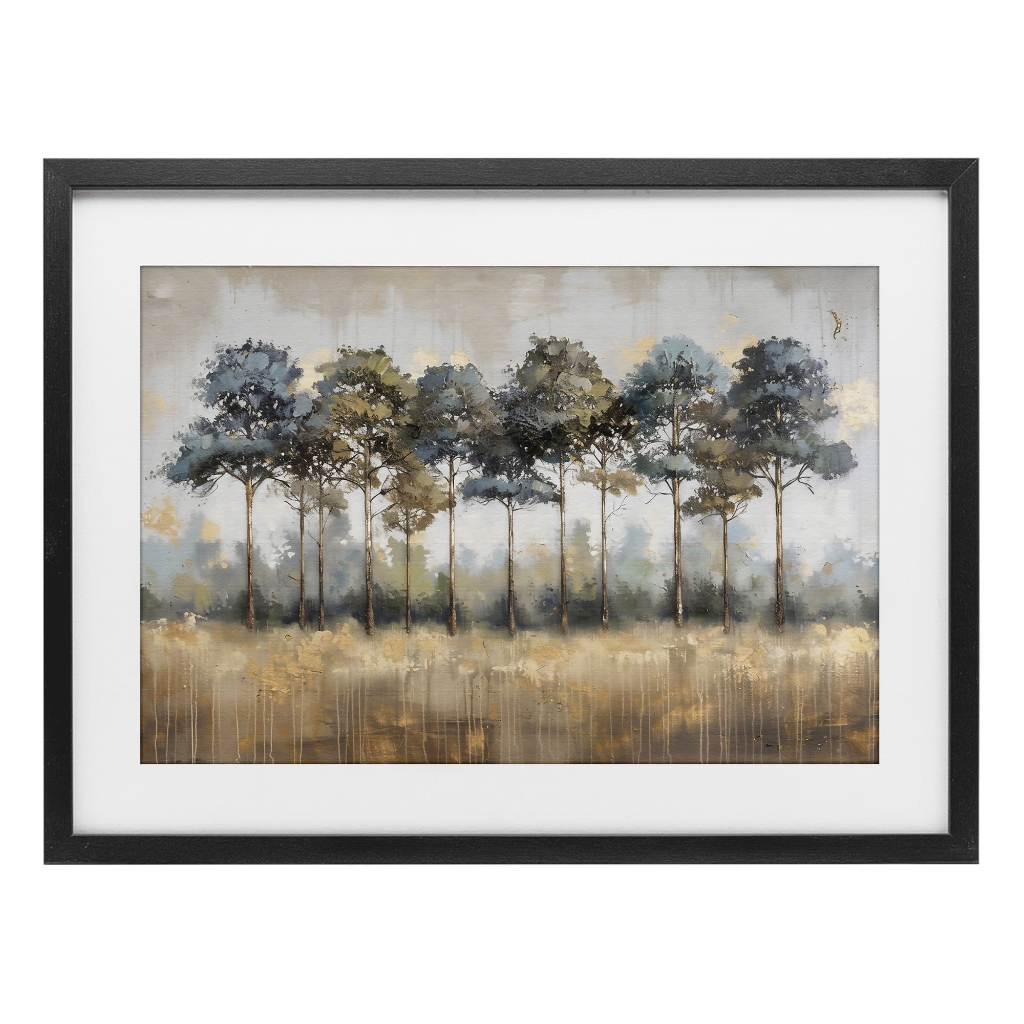 Stupell Industries Green & Blue Forest Grove Black Framed Print Under Glass, design by Creative Studio