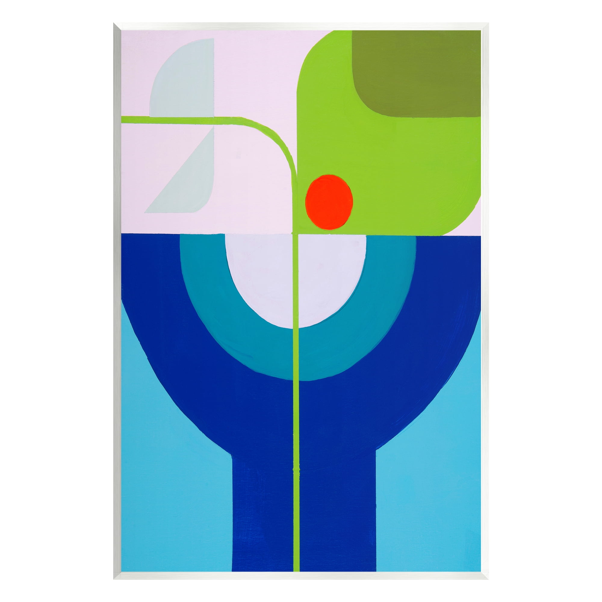 Stupell Industries Green & Blue Geometric Abstract Painting Unframed Art Print Wall Art, 13 x 19