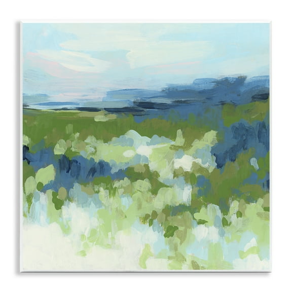 Stupell Industries Green & Blue Nature Abstract Painting Unframed Art Print Wall Art, 12 x 12