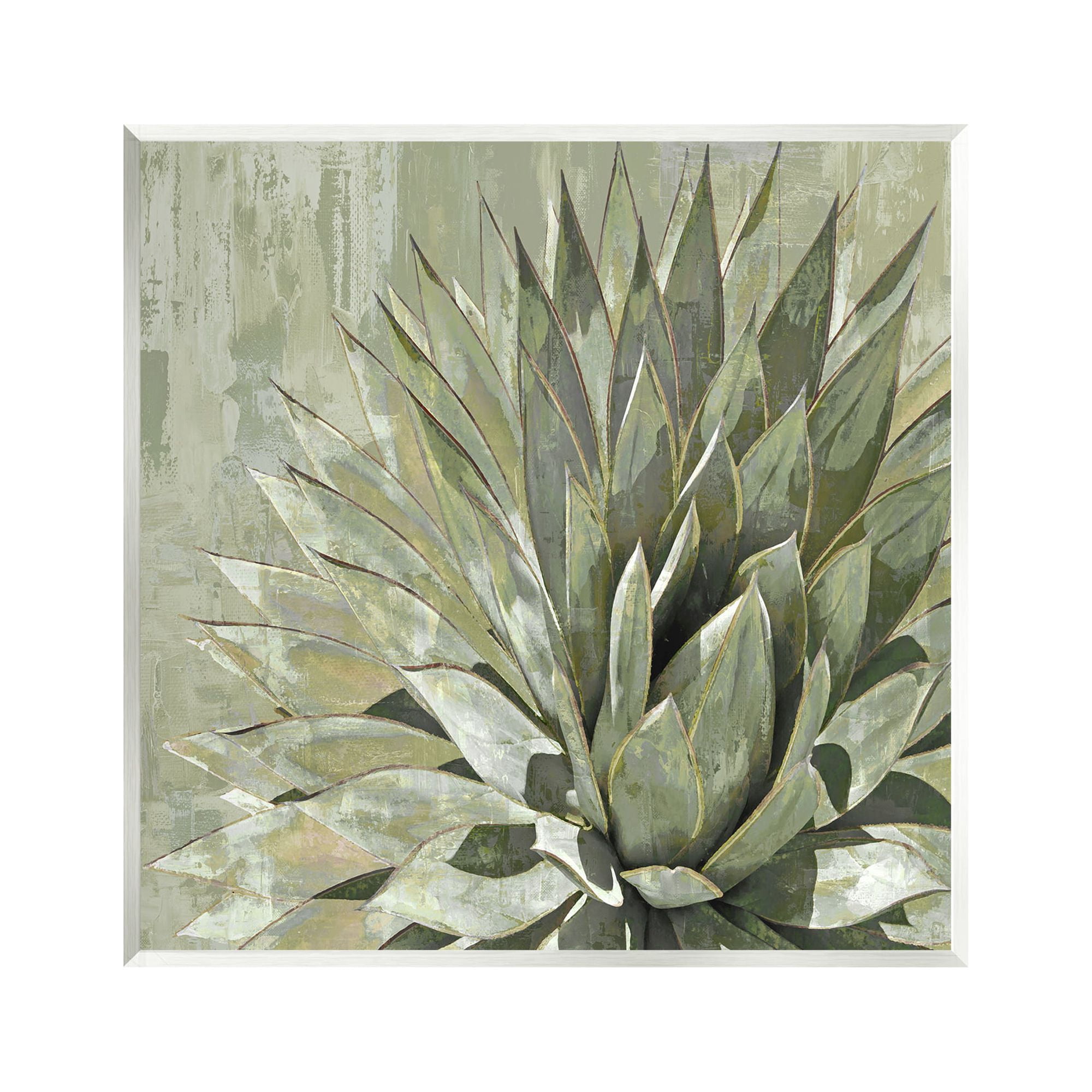 Stupell Industries Green Botanical Abstract Leaves Botanical & Floral Painting Unframed Art Print Wall Art