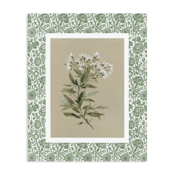 Stupell Industries French Country Green Botanical Pattern Canvas Art, 16 x 20, by Carol Robinson