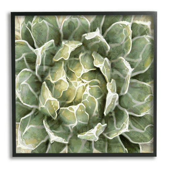 Stupell Industries Green Botanical Plant Leaves Botanical & Floral Painting Black Framed Art Print Wall Art