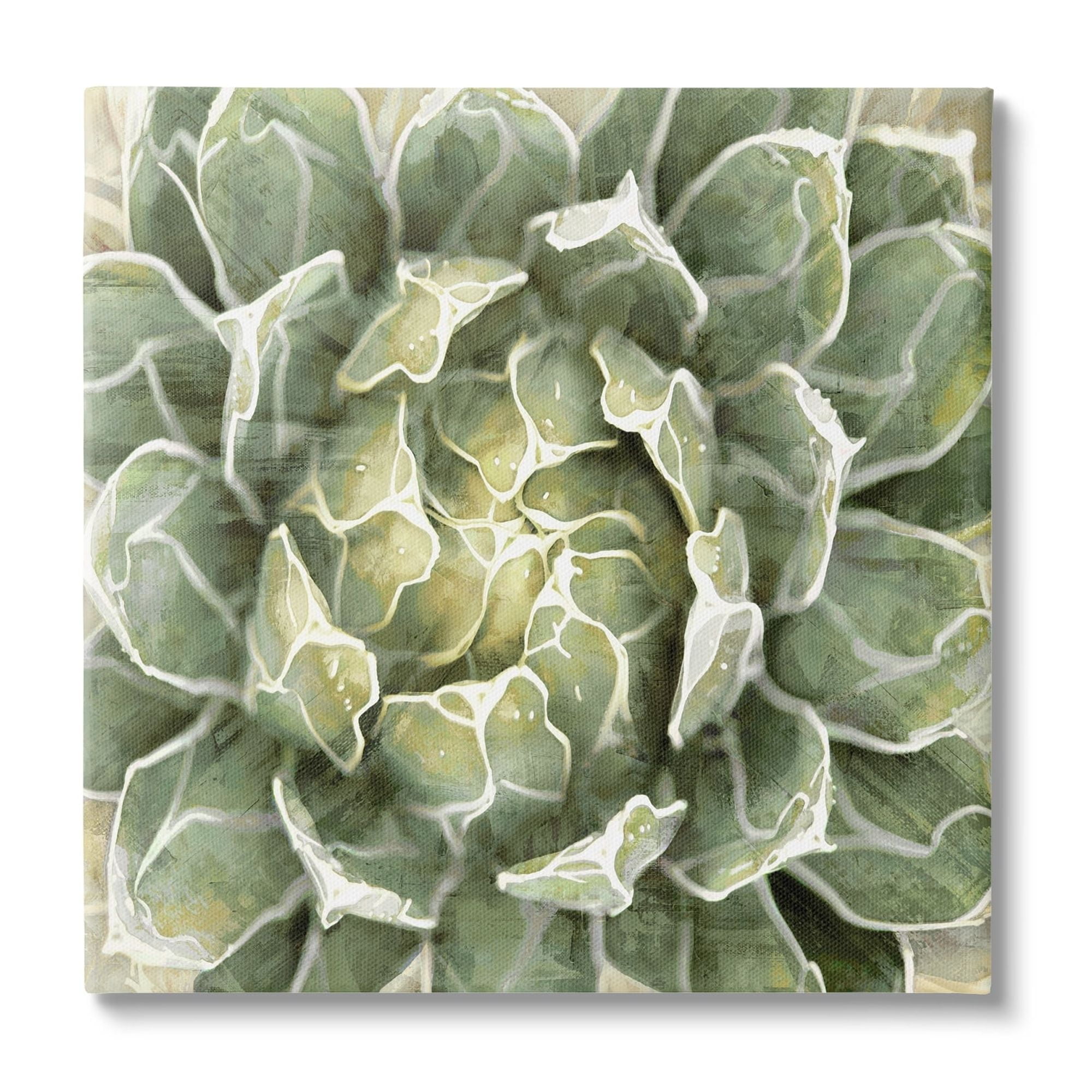 Stupell Industries Green Botanical Plant Leaves Botanical & Floral Painting Gallery Wrapped Canvas Print Wall Art
