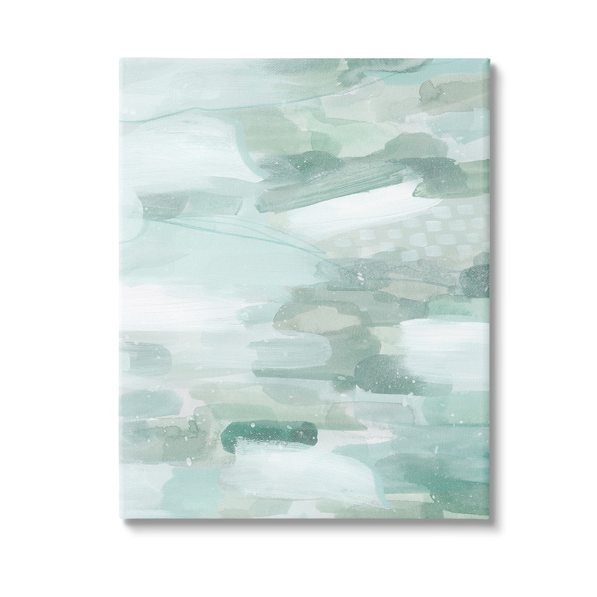 Green and White Abstract Canvas Wall Art, 24 x 30