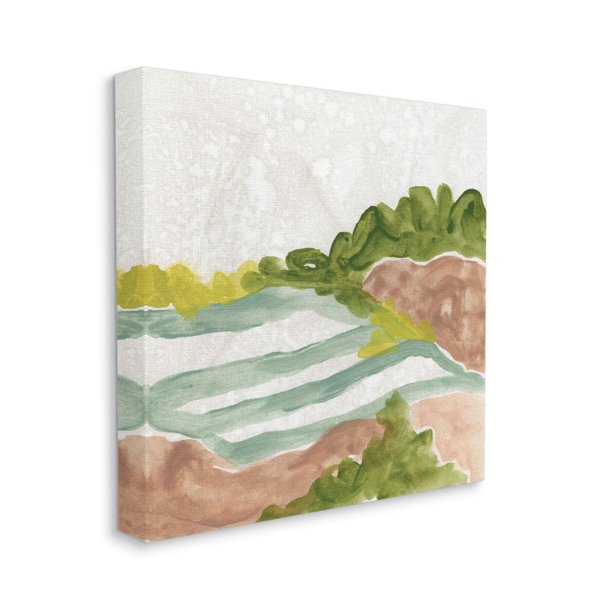 Stupell Industries Green Bush Meadow Landscape Soft Rolling Fields, 24 x 24, Designed by June Erica Vess