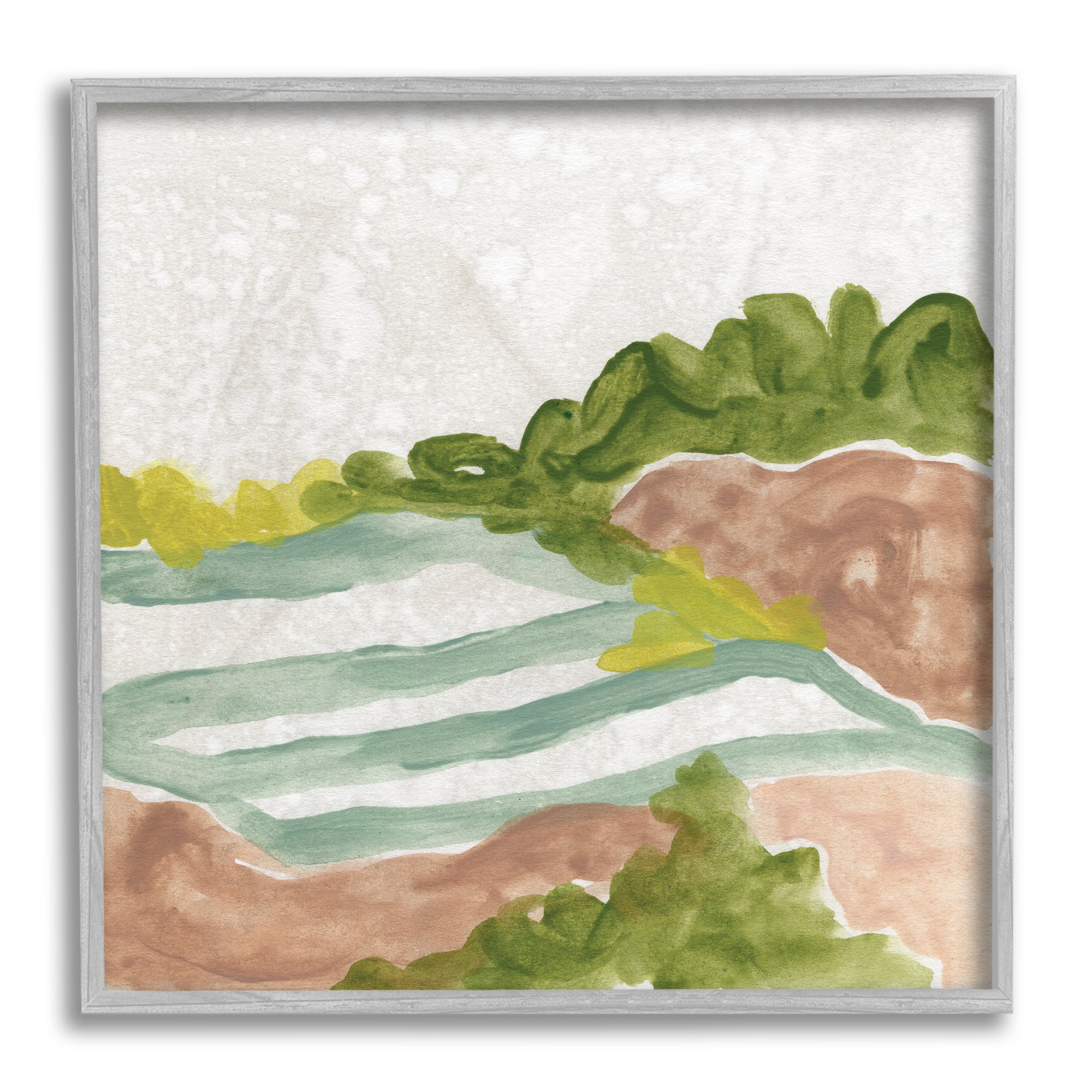 Stupell Industries Green Bush Meadow Landscape Soft Rolling Fields, 24 x 24, Designed by June Erica Vess