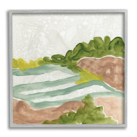 Stupell Industries Green Bush Meadow Landscape Soft Rolling Fields, 24 x 24, Designed by June Erica Vess