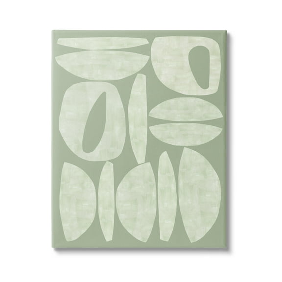 Stupell Industries Green Contemporary Shapes Abstract Painting Gallery Wrapped Canvas Art Print Wall Art, 16 x 20