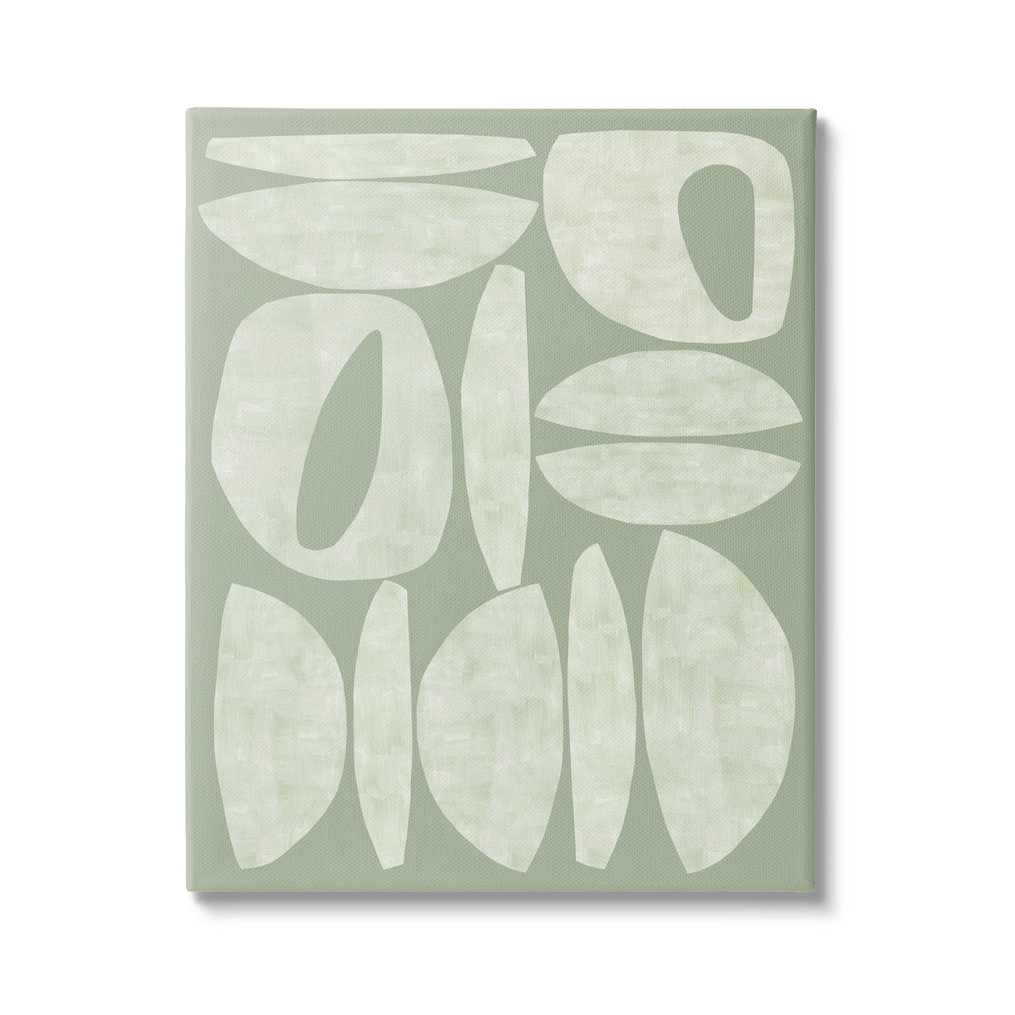 Stupell Industries Green Contemporary Shapes Abstract Painting Gallery Wrapped Canvas Art Print Wall Art, 30 x 40