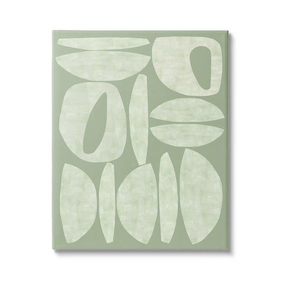 Stupell Industries Green Contemporary Shapes Abstract Painting Gallery Wrapped Canvas Art Print Wall Art, 36 x 48