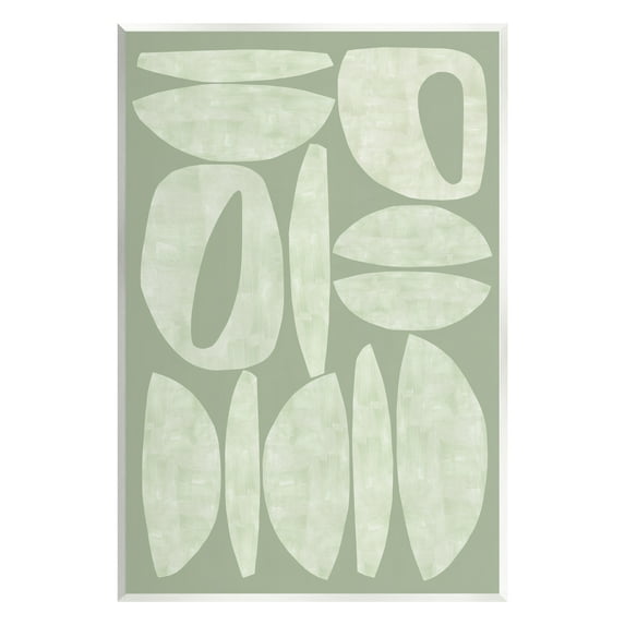 Stupell Industries Green Contemporary Shapes Abstract Painting Unframed Art Print Wall Art, 10 x 15