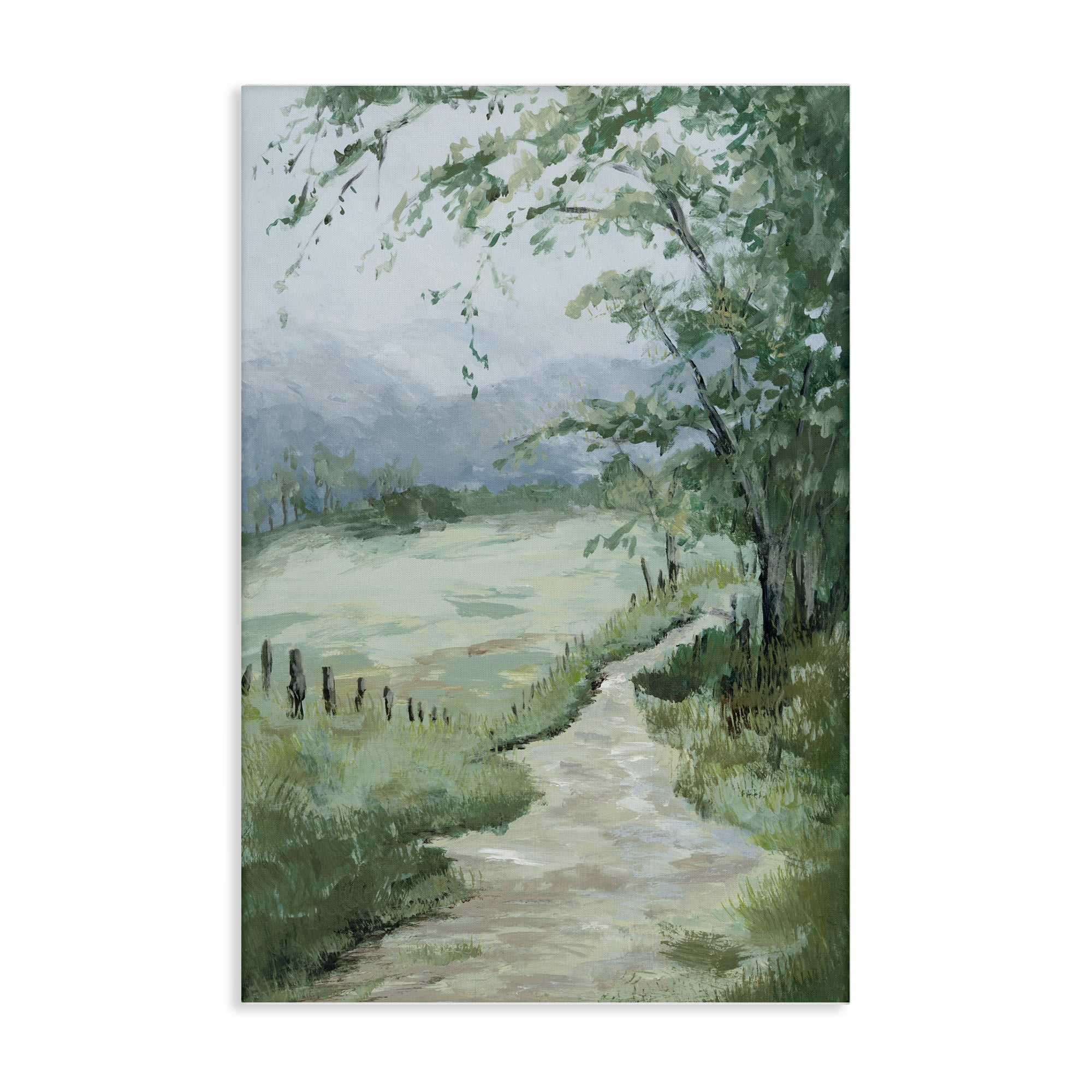 Stupell Industries Green Country Landscape Landscape & Nature Painting Wrapped Canvas Art Print Wall Art, 20 x 30
