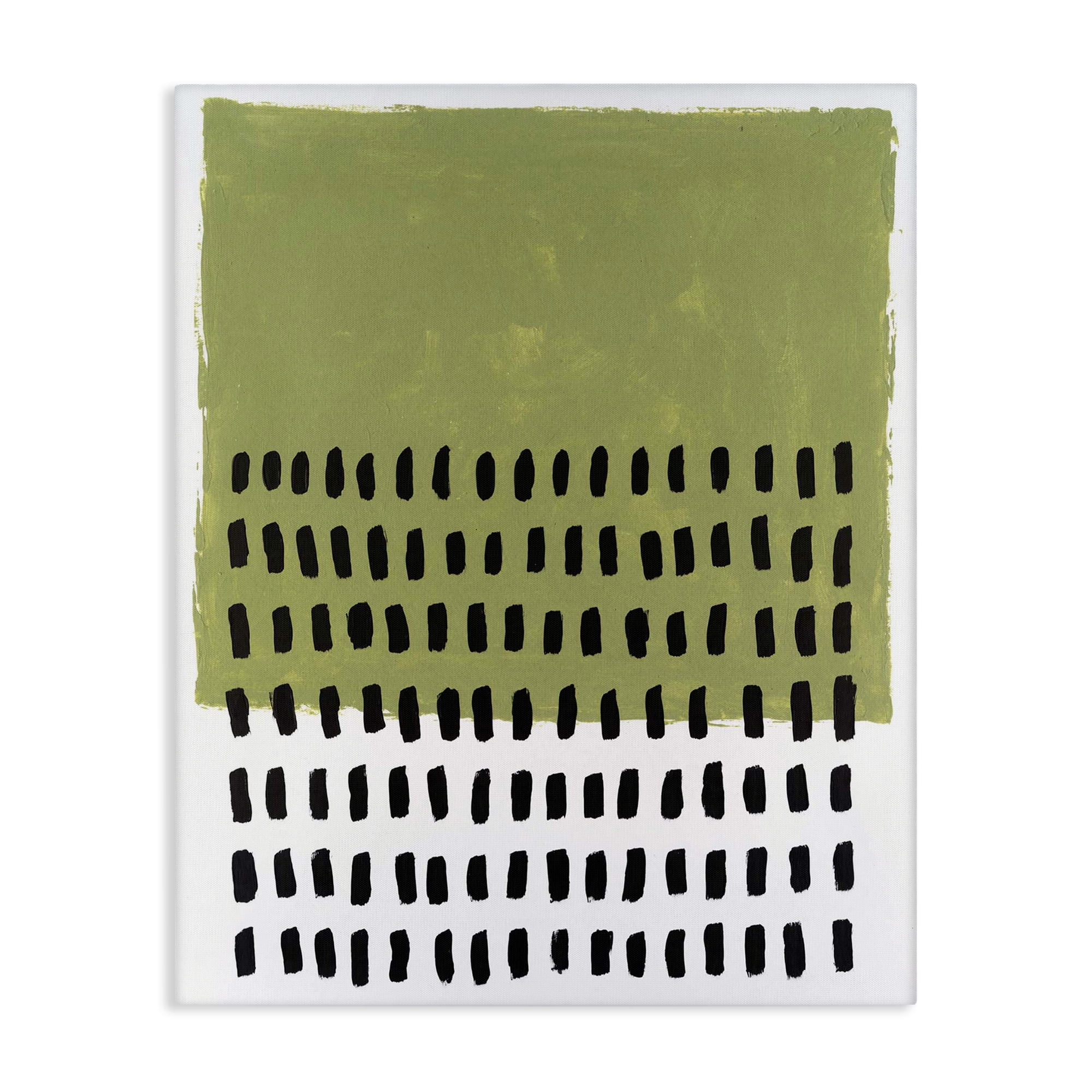 Stupell Industries Green Dotted Pattern Abstract Painting Wrapped Canvas Art Print Wall Art, 24 x 30