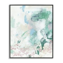 Stupell Industries Green Fading Brush Strokes Abstract Painting Black Framed Art Print Wall Art, 11 x 14