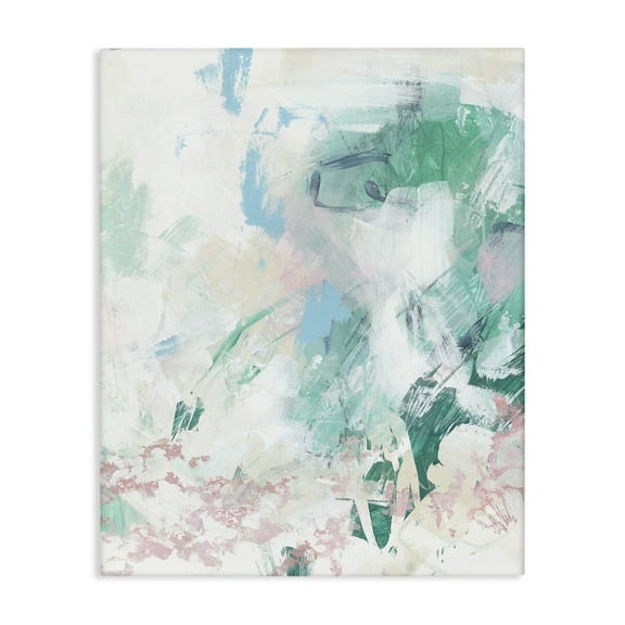 Stupell Industries Green Fading Brush Strokes Abstract Painting Wrapped Canvas Art Print Wall Art, 16 x 20