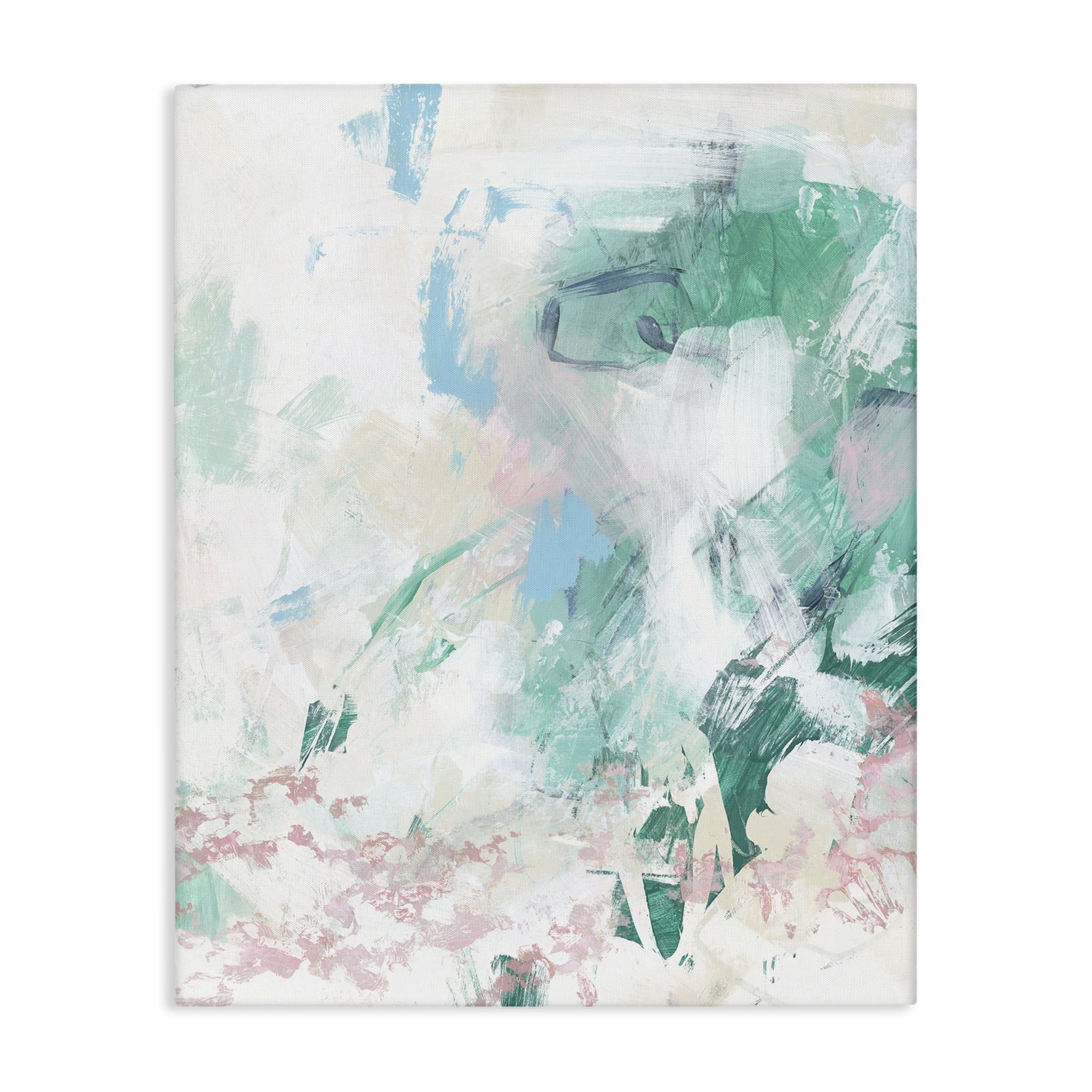 Stupell Industries Green Fading Brush Strokes Abstract Painting Wrapped Canvas Art Print Wall Art, 36 x 48