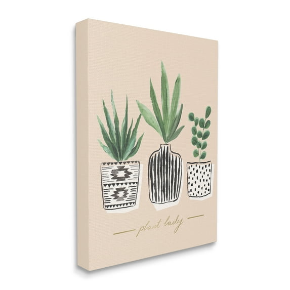 Stupell Industries Green Fern Trio Chic Patterns Plant Lady Sentiment, 16 x 20, Designed by Heather McLaughlin