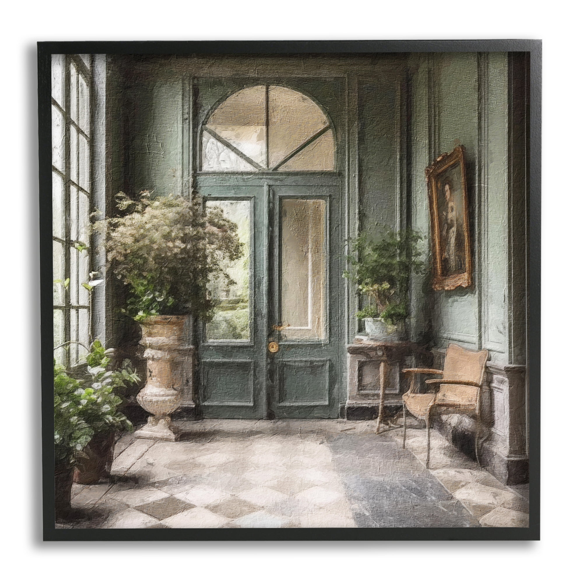 Stupell Industries Green French Architecture Travel & Places Photography Black Framed Art Print Wall Art, 24 x 24
