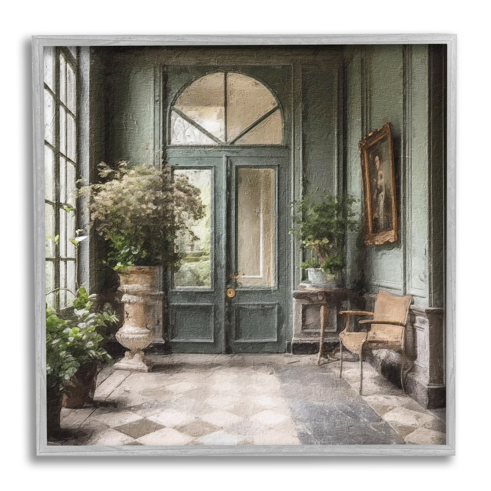 Stupell Industries Green French Architecture Travel & Places Photography Gray Framed Art Print Wall Art, 12 x 12