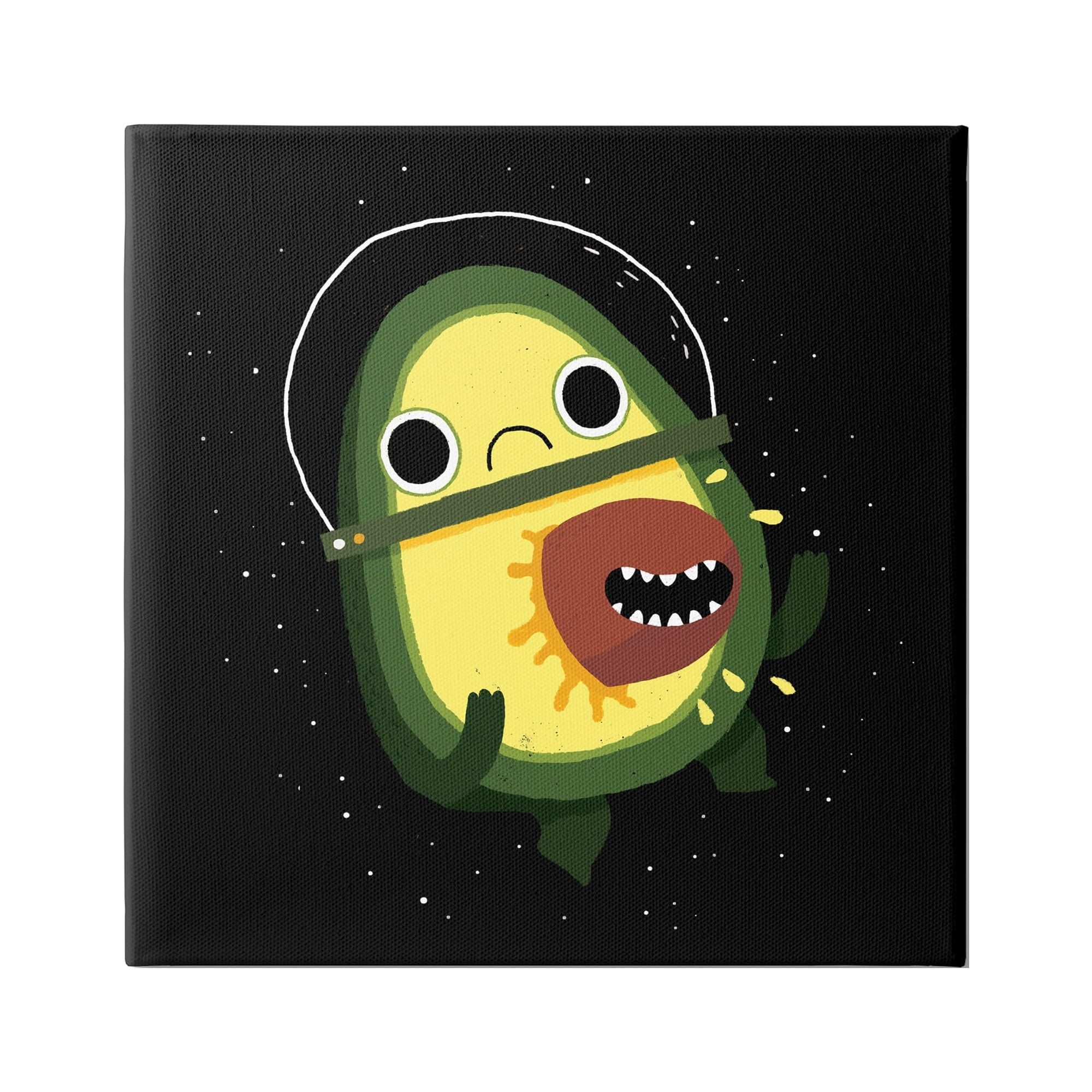 Stupell Industries Green Frowning Avocado Seed Outer Space Astronaut Canvas Wall Art, 36 x 36, Design by Michael Buxton