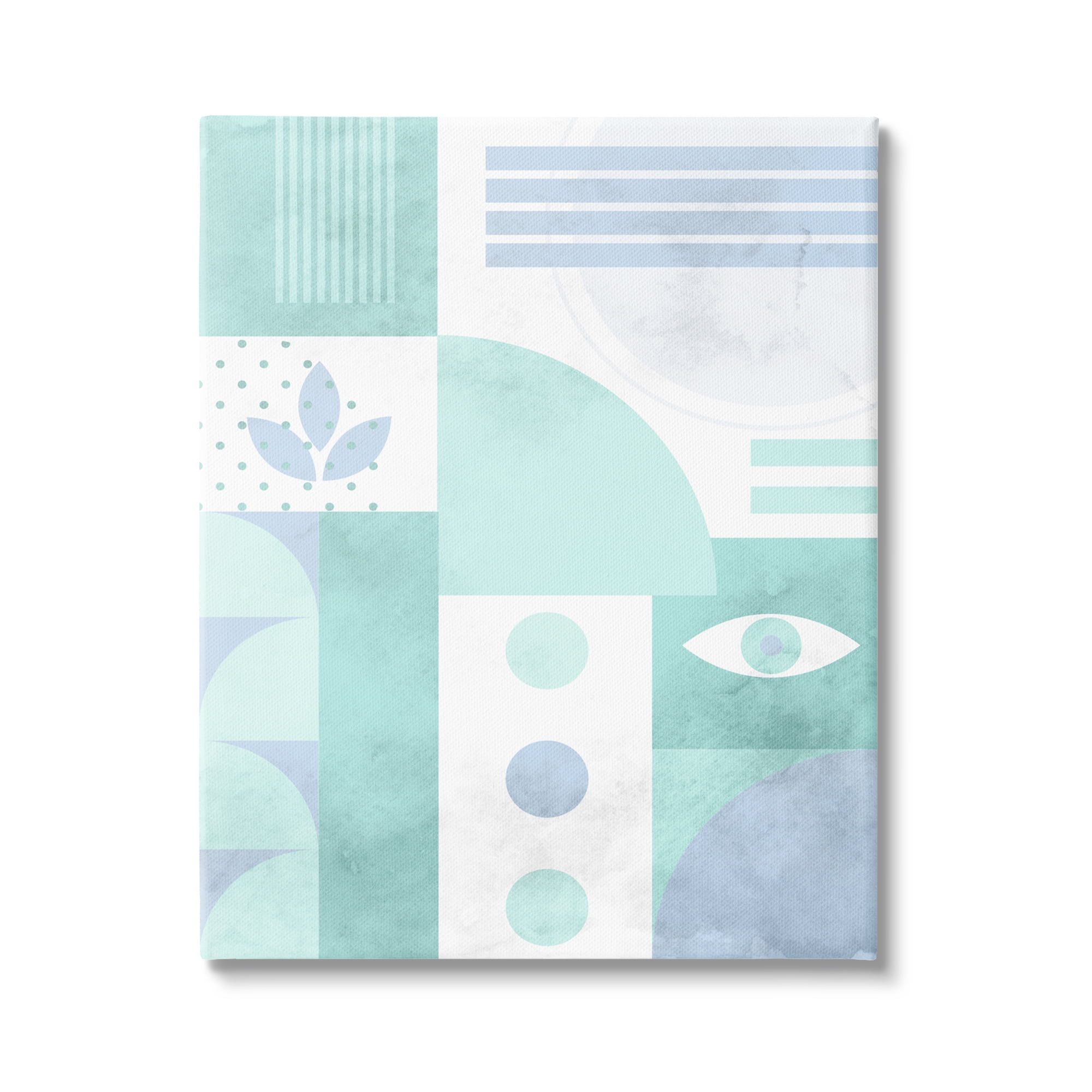 Stupell Industries Green Geometric Pattern Abstract Painting Gallery Wrapped Canvas Print Wall Art, 16 x 20