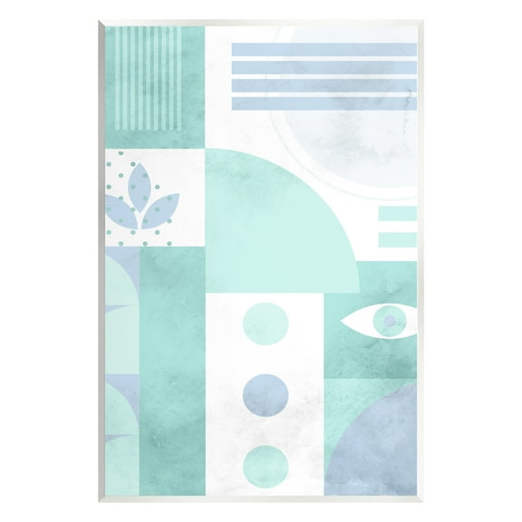 Stupell Industries Green Geometric Pattern Abstract Painting Unframed Art Print Wall Art, 10 x 15