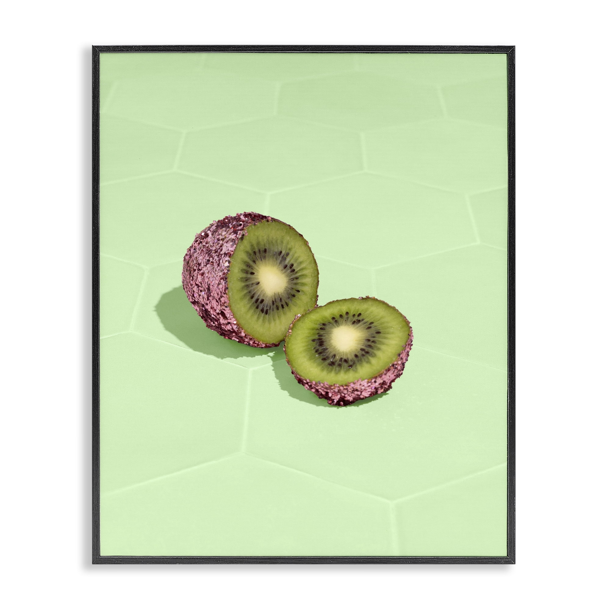 Stupell Industries Green Glimmer Kiwi Black Framed Giclee Art, design by LISH Creative
