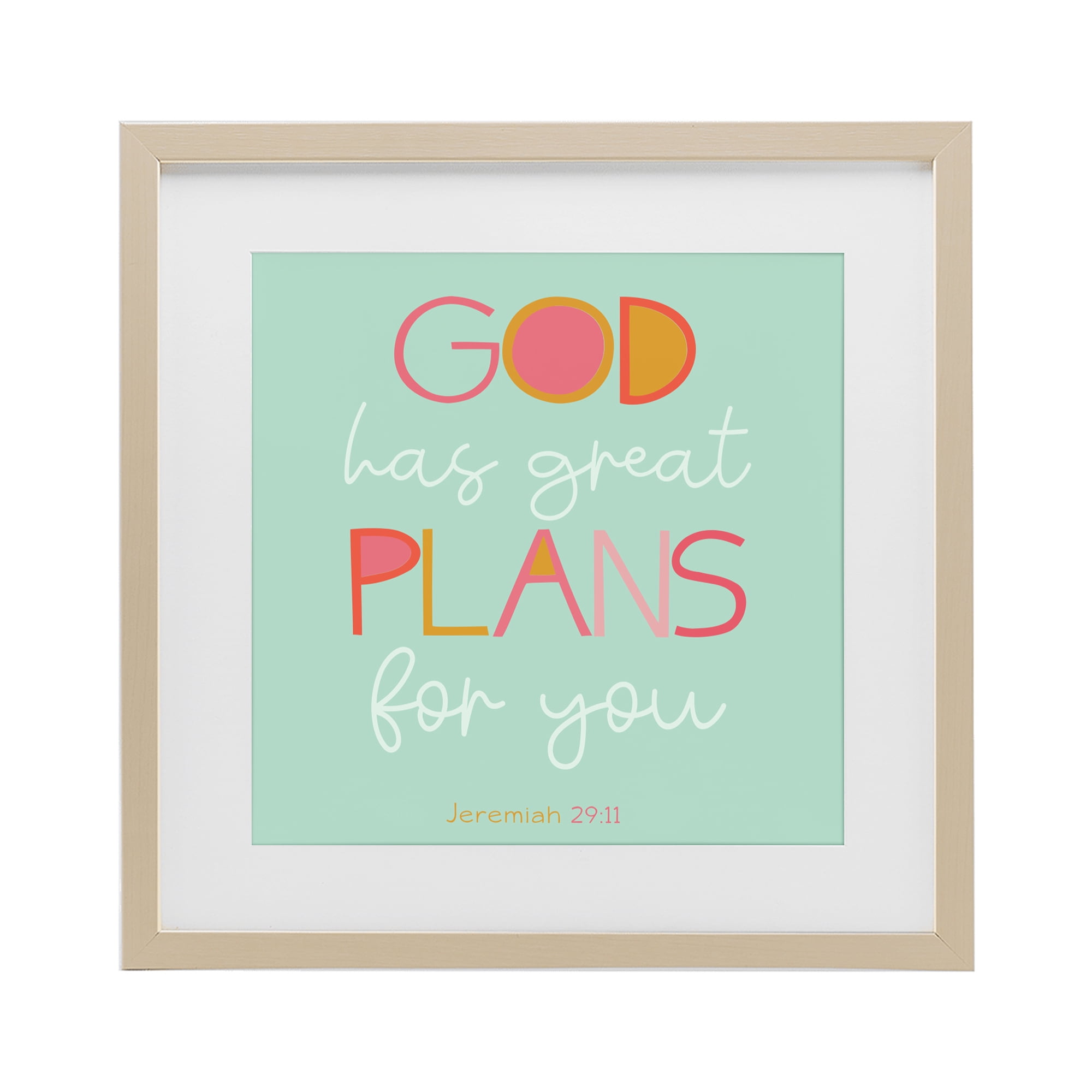 Stupell Industries Green God's Plans For You Birch Framed Print Under Glass, design by SD Graphics Studio
