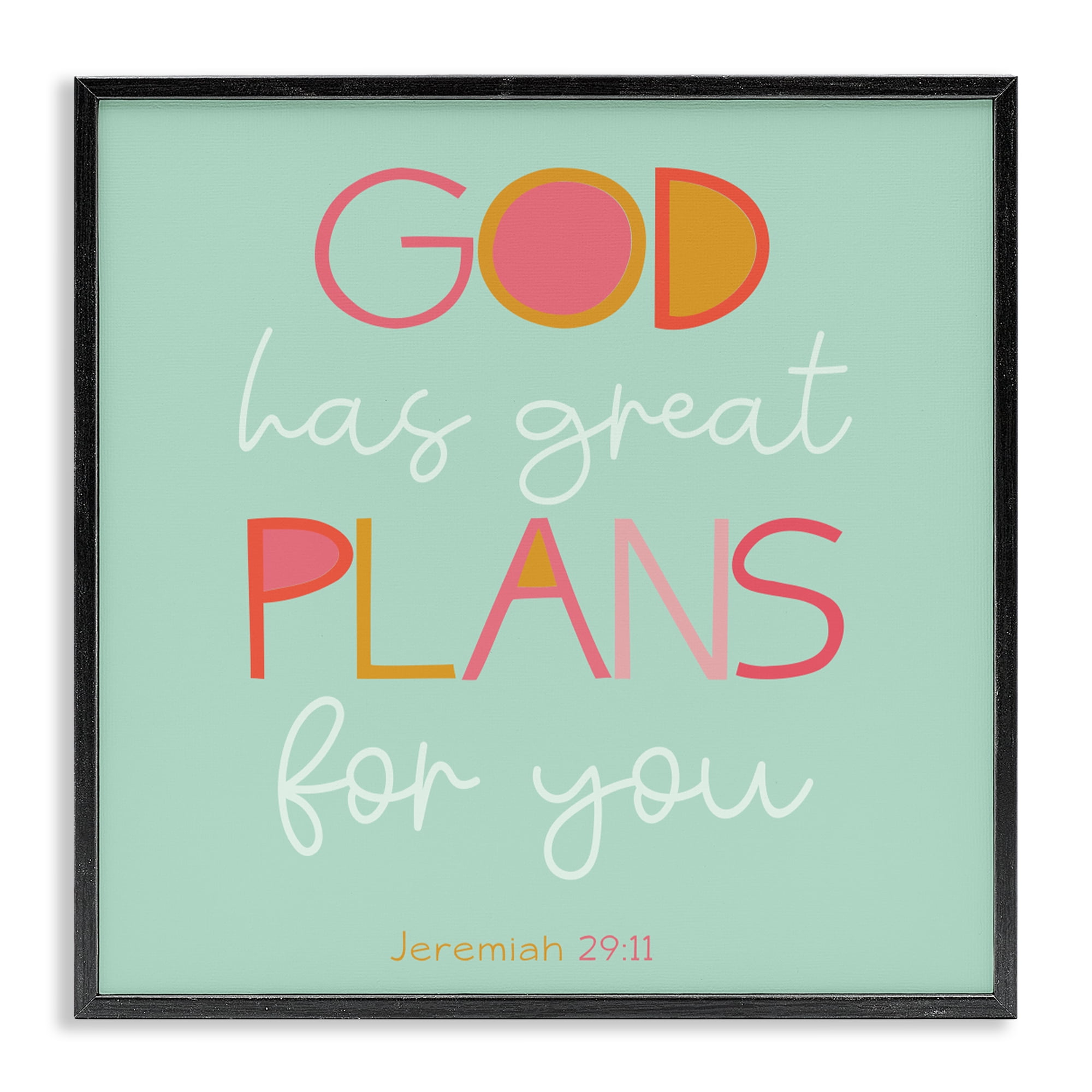 Stupell Industries Green God's Plans For You Black Framed Giclee Art, design by SD Graphics Studio
