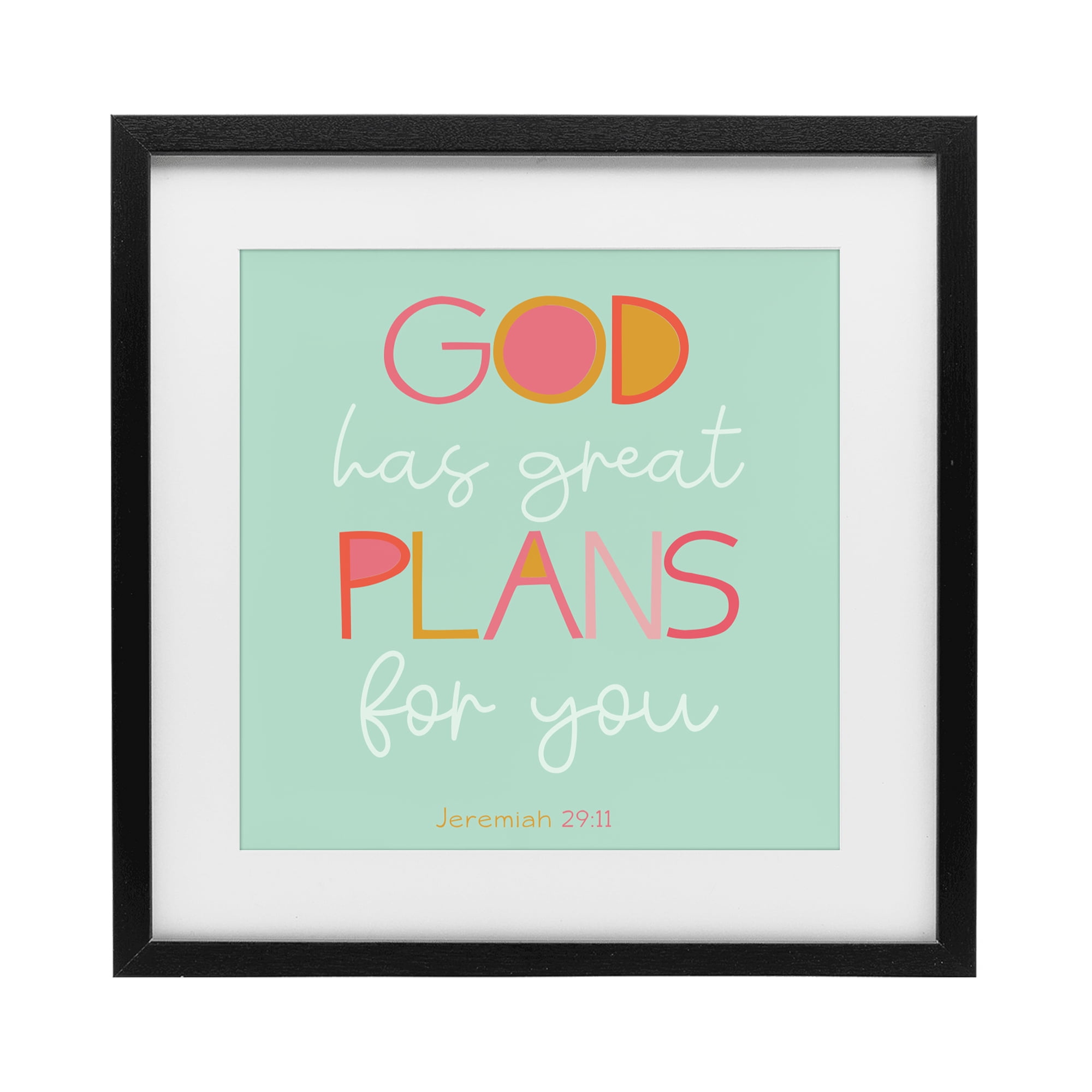 Stupell Industries Green God's Plans For You Black Framed Print Under Glass, design by SD Graphics Studio
