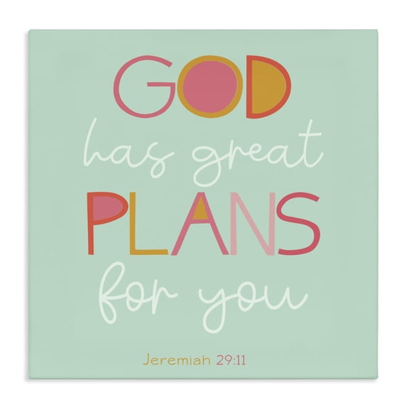 Stupell Industries Cottage Green God's Plans For You Canvas Art, 36 x 36, by SD Graphics Studio