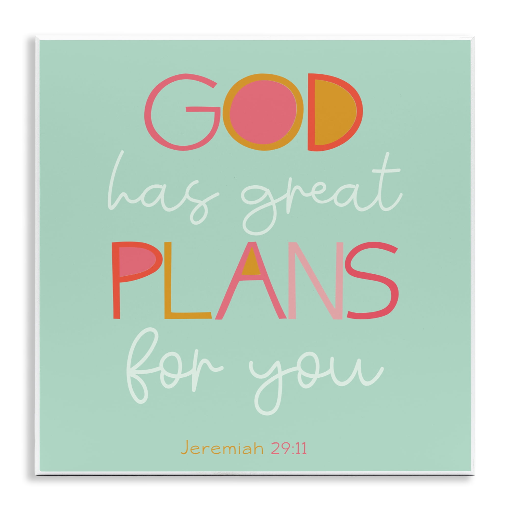 Stupell Industries Green God's Plans For You Wall Plaque Art, design by SD Graphics Studio