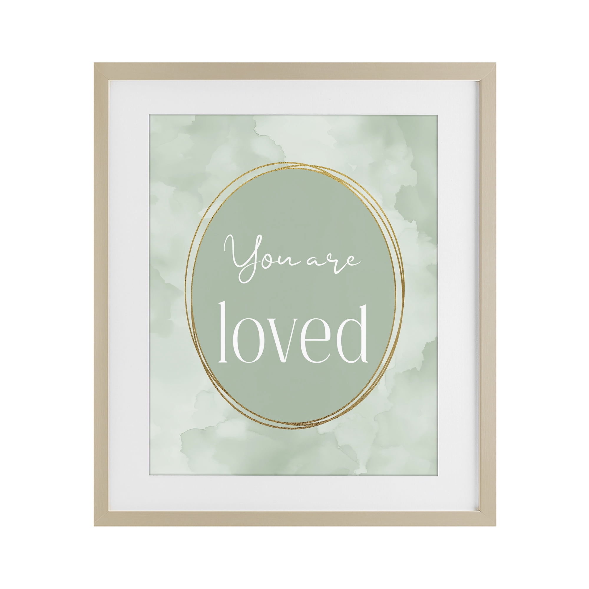 Stupell Industries Green Golden Affirmation Birch Framed Print Under Glass, design by Christine Simpson Art