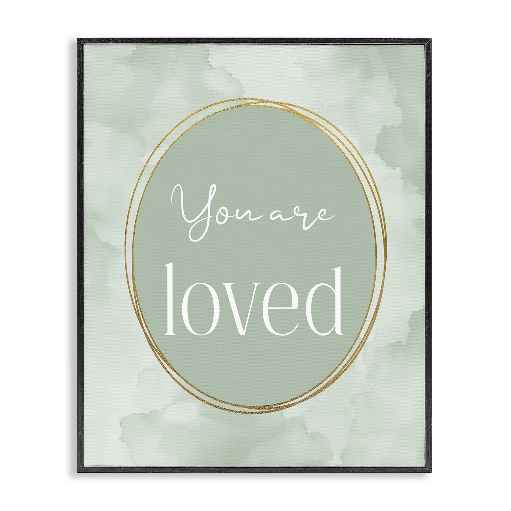 Stupell Industries Green Golden Affirmation Black Framed Giclee Art, design by Christine Simpson Art