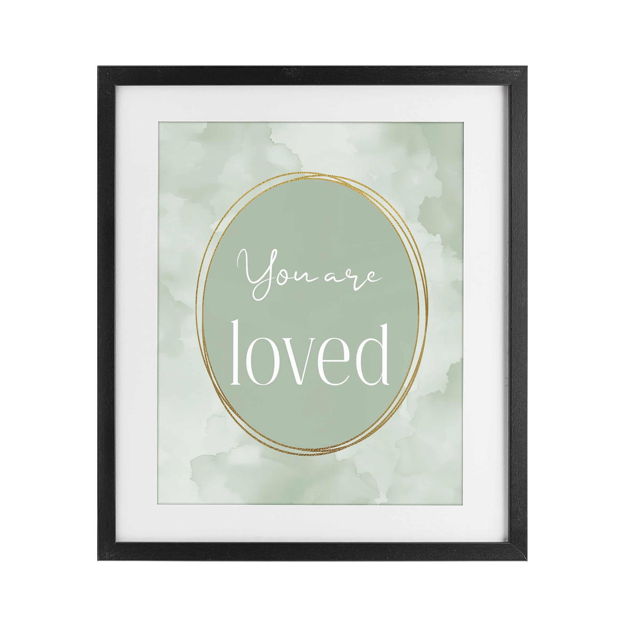 Stupell Industries Green Golden Affirmation Black Framed Print Under Glass, design by Christine Simpson Art