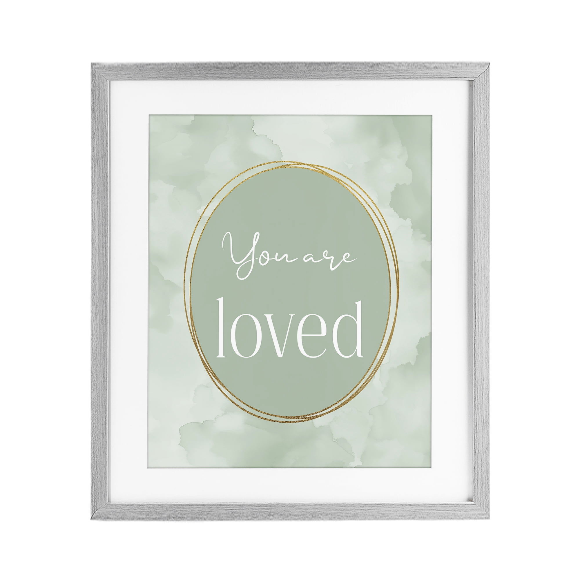Stupell Industries Green Golden Affirmation Gray Framed Print Under Glass, design by Christine Simpson Art