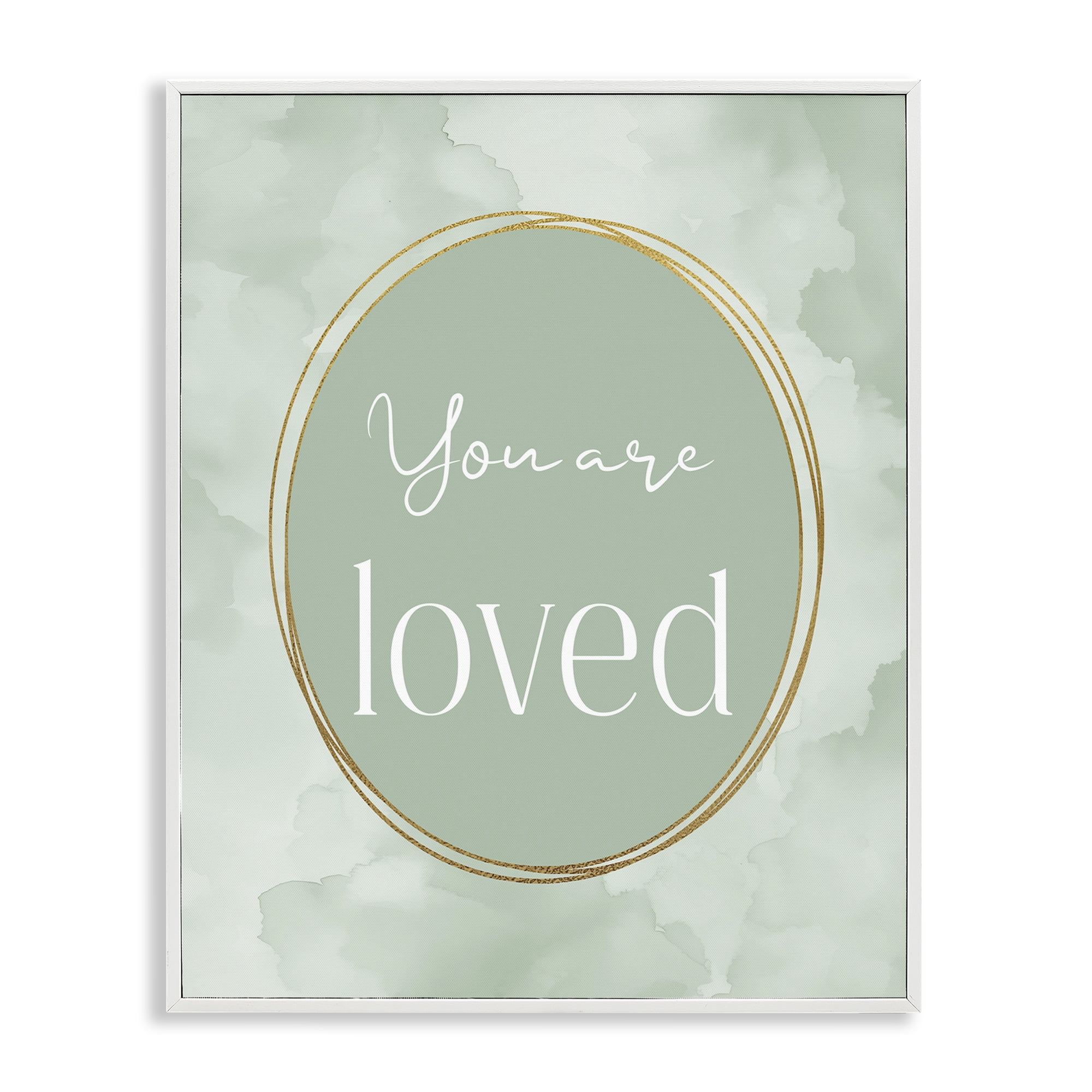 Stupell Industries Green Golden Affirmation White Framed Giclee Art, design by Christine Simpson Art