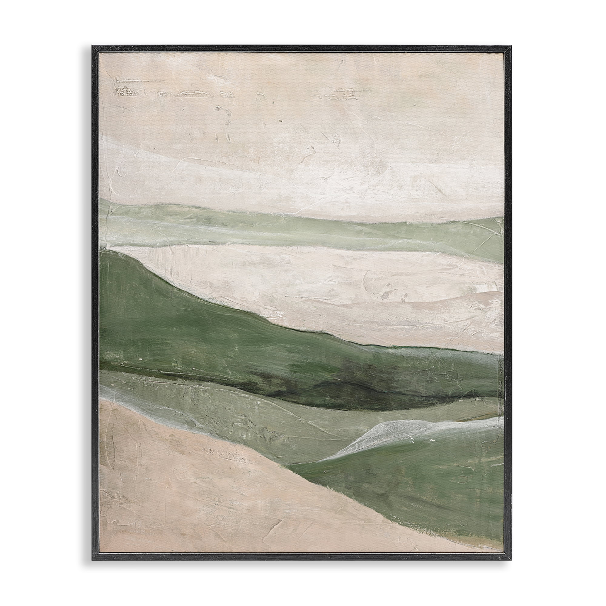 Stupell Industries Green Hills Abstraction Landscape & Nature Painting Black Framed Art Print Wall Art, 11 x 14