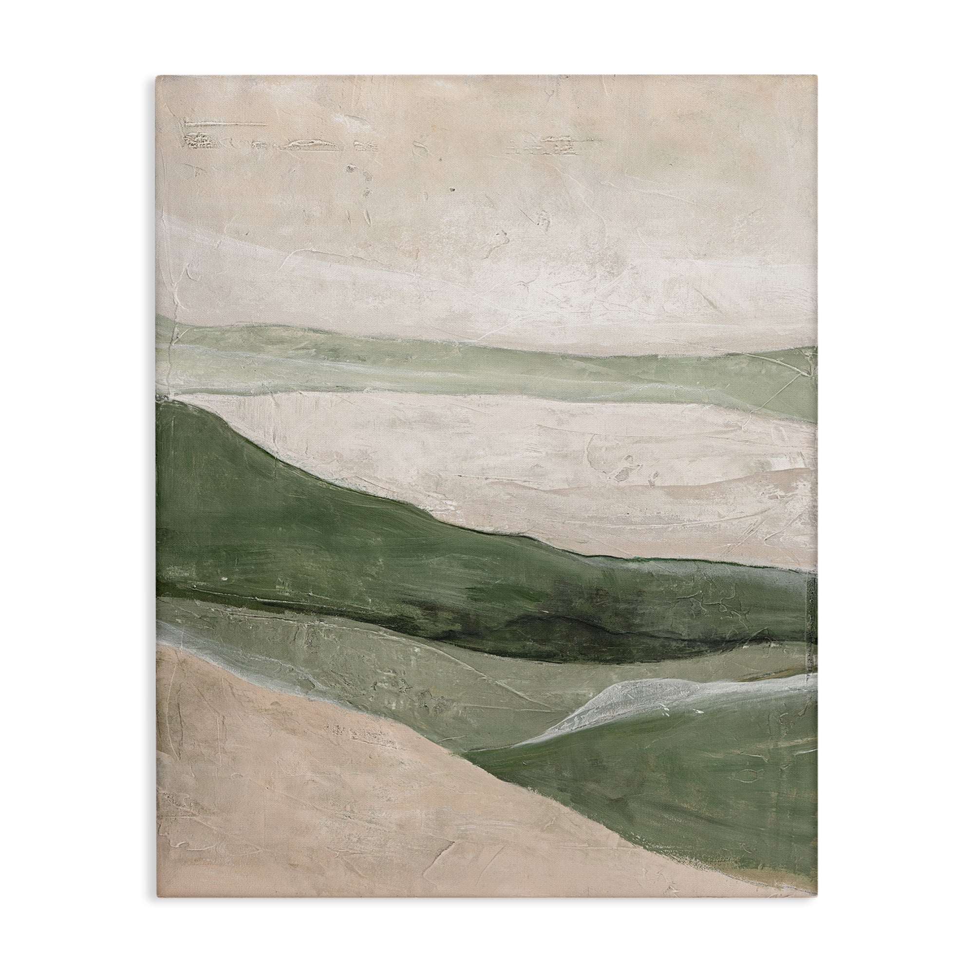 Stupell Industries Green Hills Abstraction Landscape & Nature Painting Wrapped Canvas Art Print Wall Art, 16 x 20