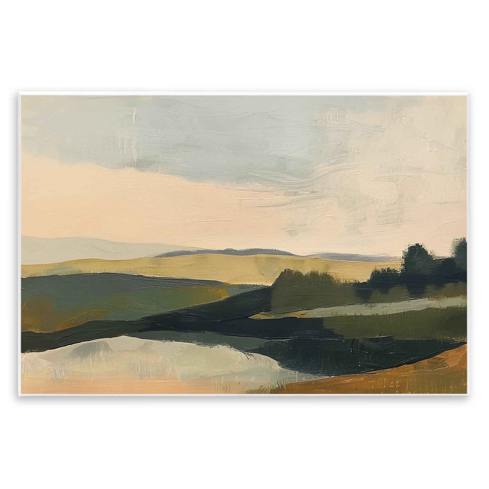 Stupell Industries Green Hills Painting Landscape & Nature Painting Unframed Art Print Wall Art, 19 x 13