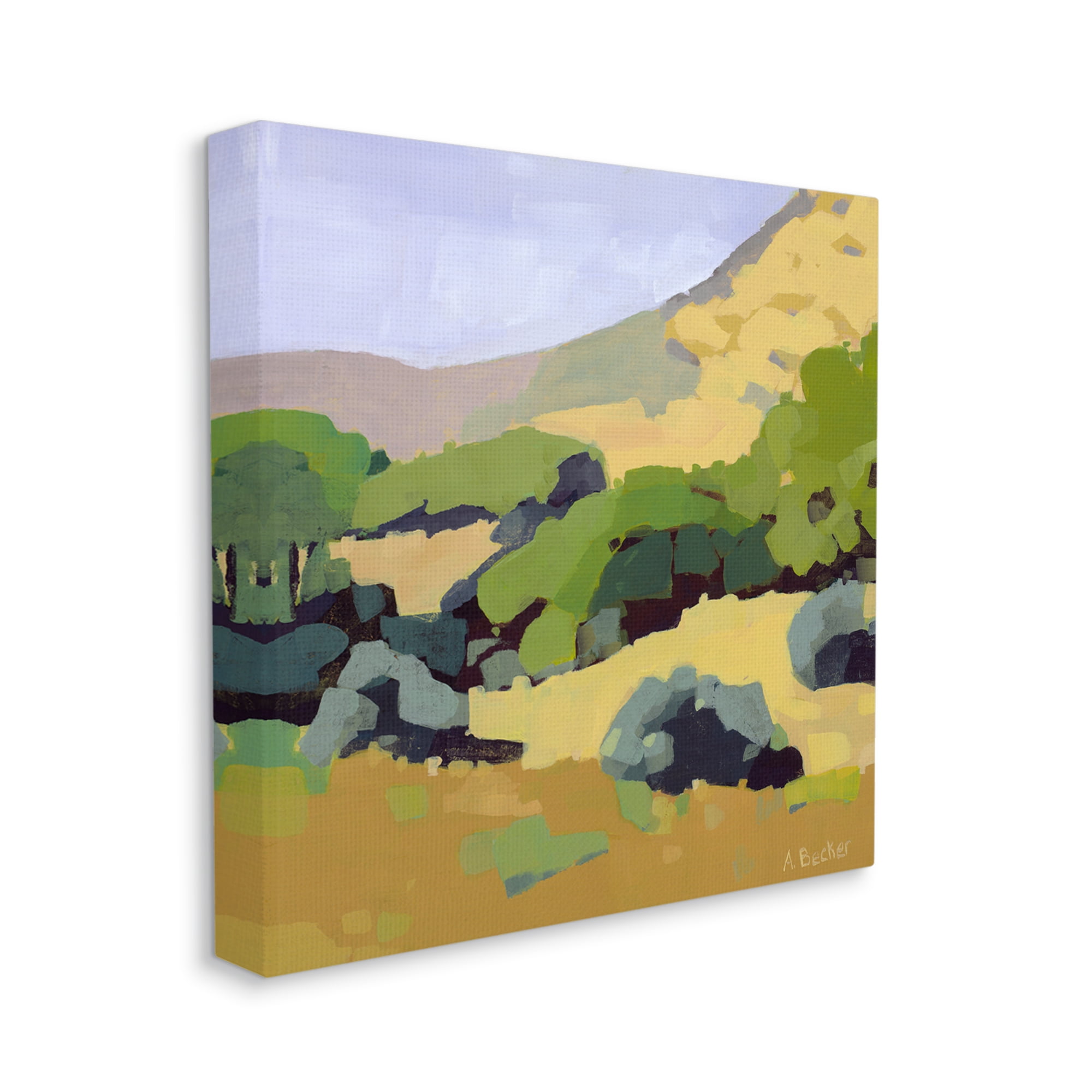Stupell Industries Green Hillside Meadow Abstract Country Landscape Canvas Wall Art, 36 x 36, Design by Anne Beccker